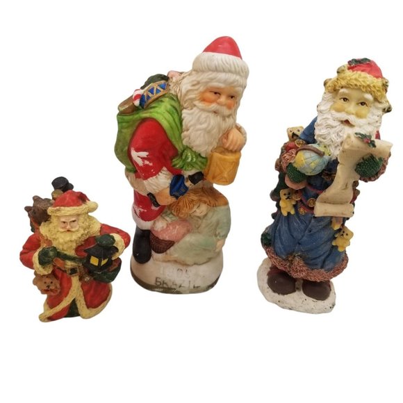 Unbranded Other - Vintage Santa Claus Figurine Lot Christmas Holiday Decor Figures Resin St. Nick